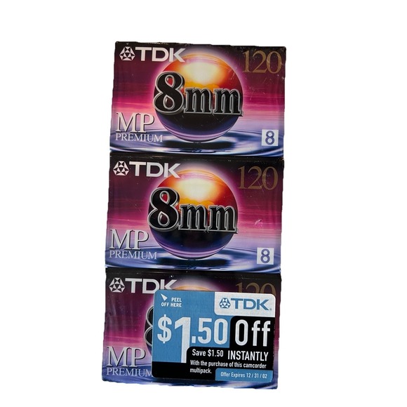 TDK Other - TDK 120MP 8mm 120 Minute Premium Camcorder Video Tapes Lot Of 3 Sealed